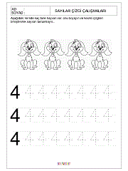 okul öncesi 1 sayısı çizgi çalışması